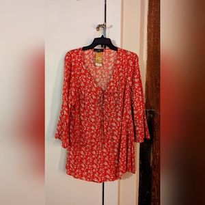 NWT salmon boho chic tunic top, size 1X